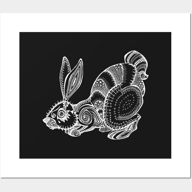 White Rabbit (Inverted) Wall Art by VanDenWee